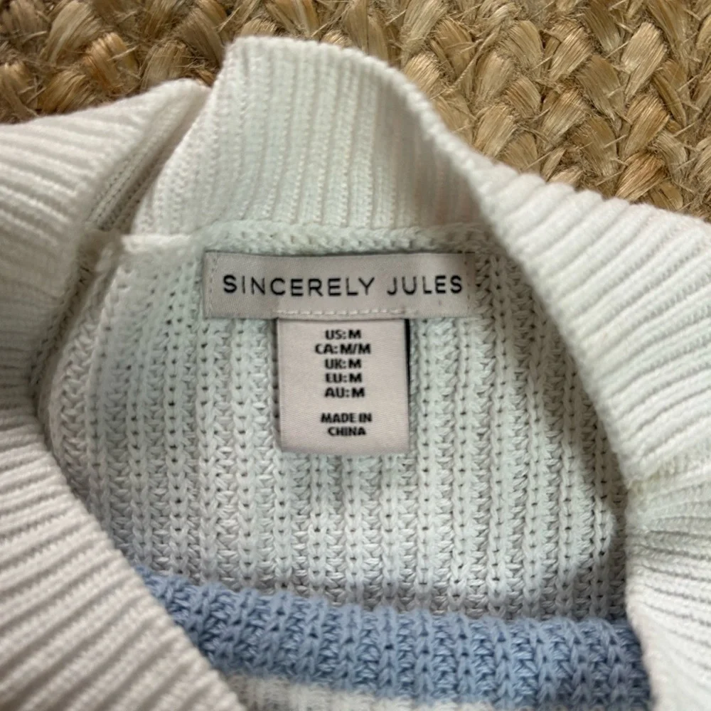 Striped Knit Lounge Set - Cream & Light Blue
